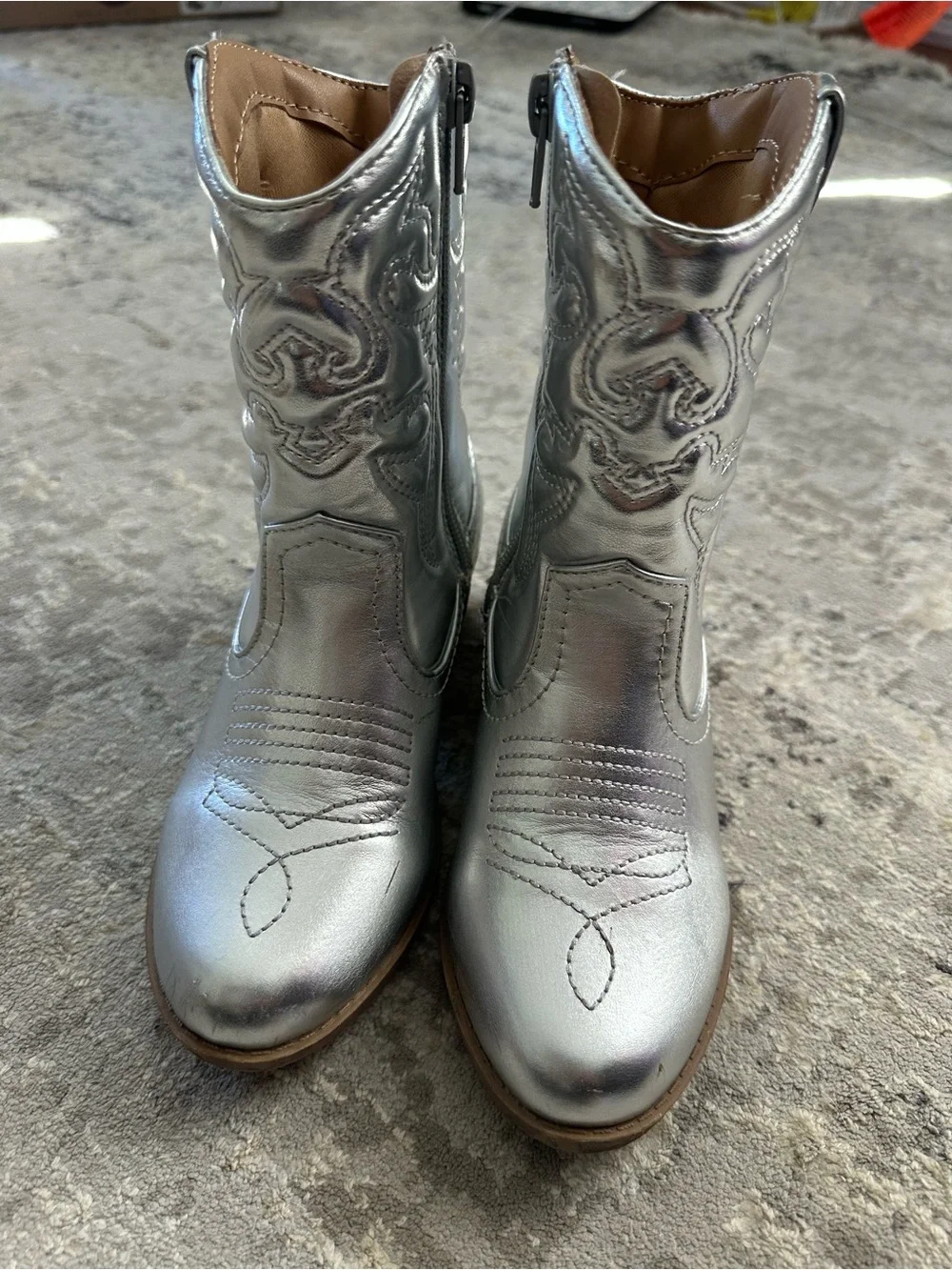 Soda Metallic Silver Kids Western Boots 13